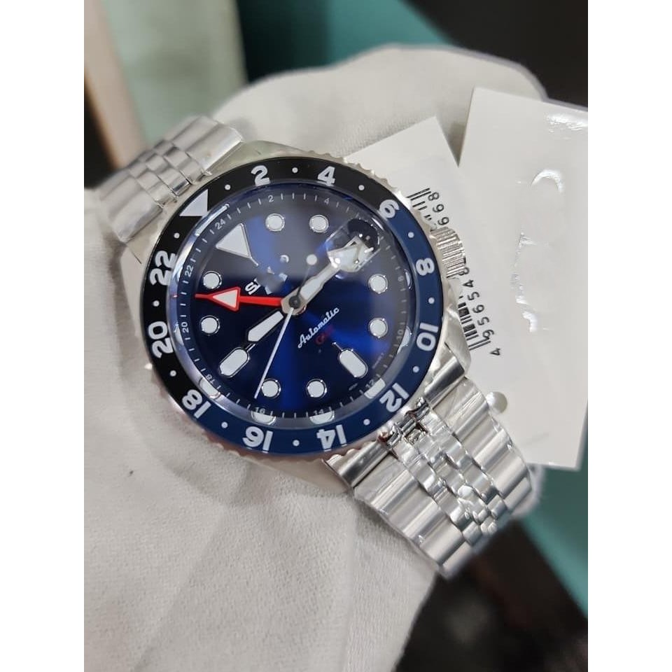The Luxe Watch78 Jam Tangan Mewah Pria Seiko 5 Sports GMT Blue Automatic Men Watch