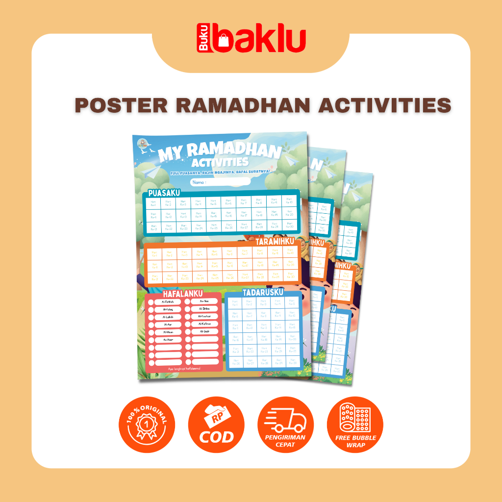 Poster Ramadhaan Activities - Poster Kegiatan Anak Dibulan Ramadhan (Ukuran A3)