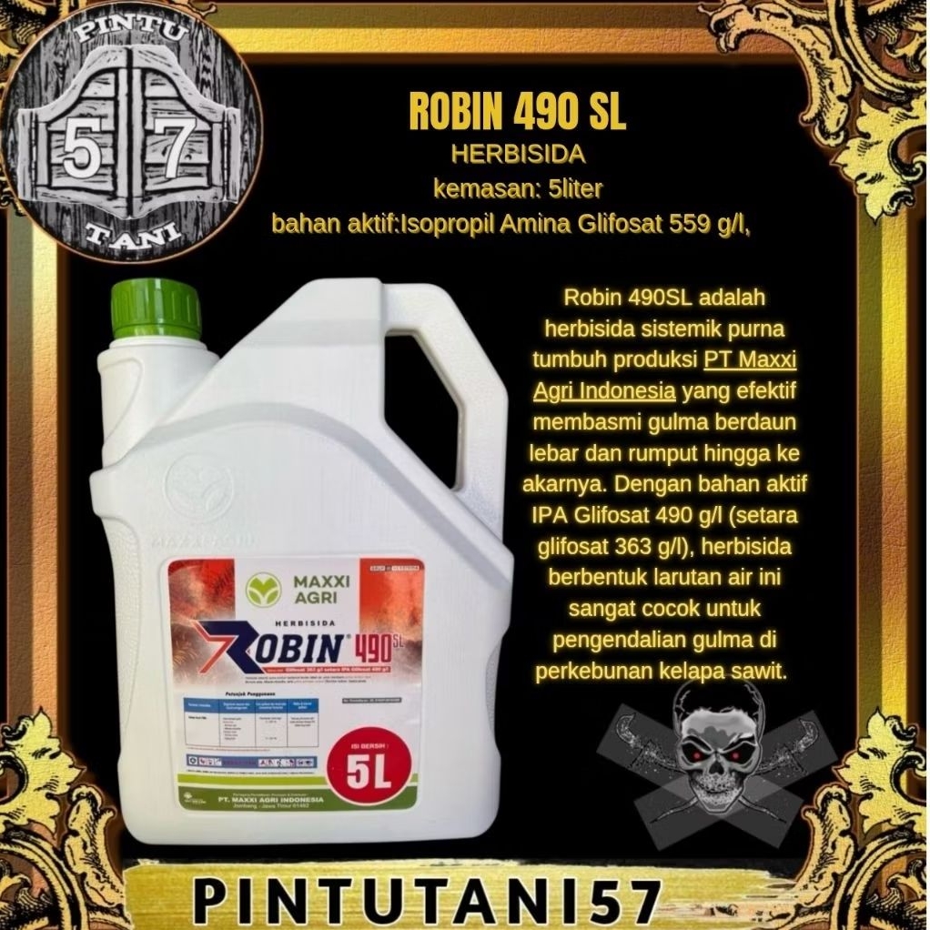 HERBISIDA SISTEMIK - ROBIN 490 SL (5LITER)