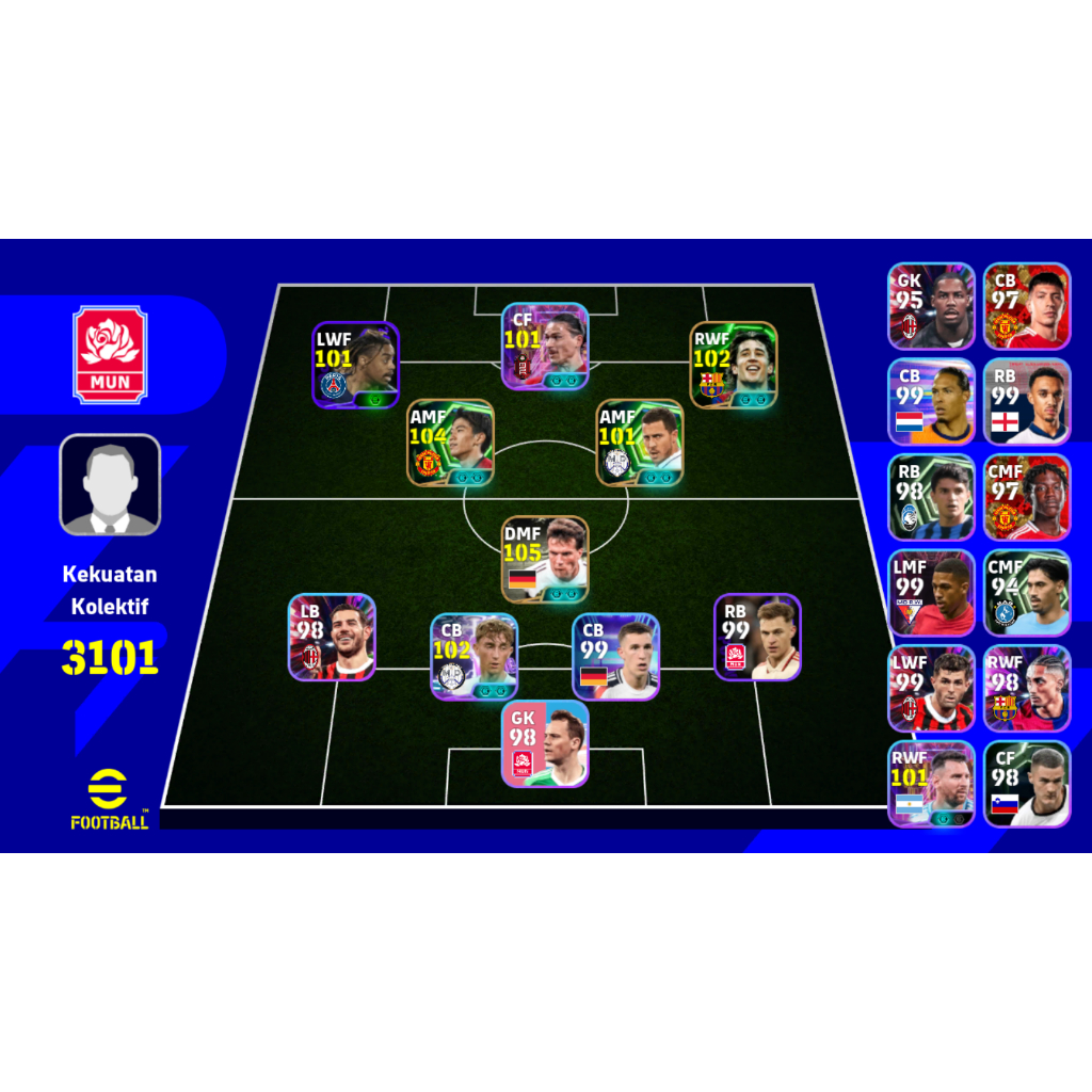 Akun Efootball Mobile Epic Kagawa, Matthaus, Bojan dkk