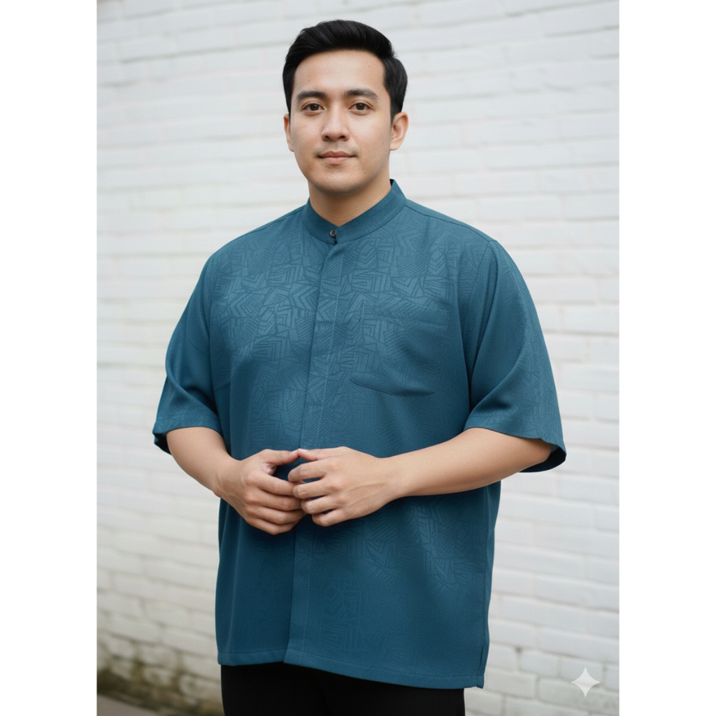 Koko Motif Embos LENGAN PENDEK/ Koko sultan Embos/ Moeslim Shirt Embos Pattern