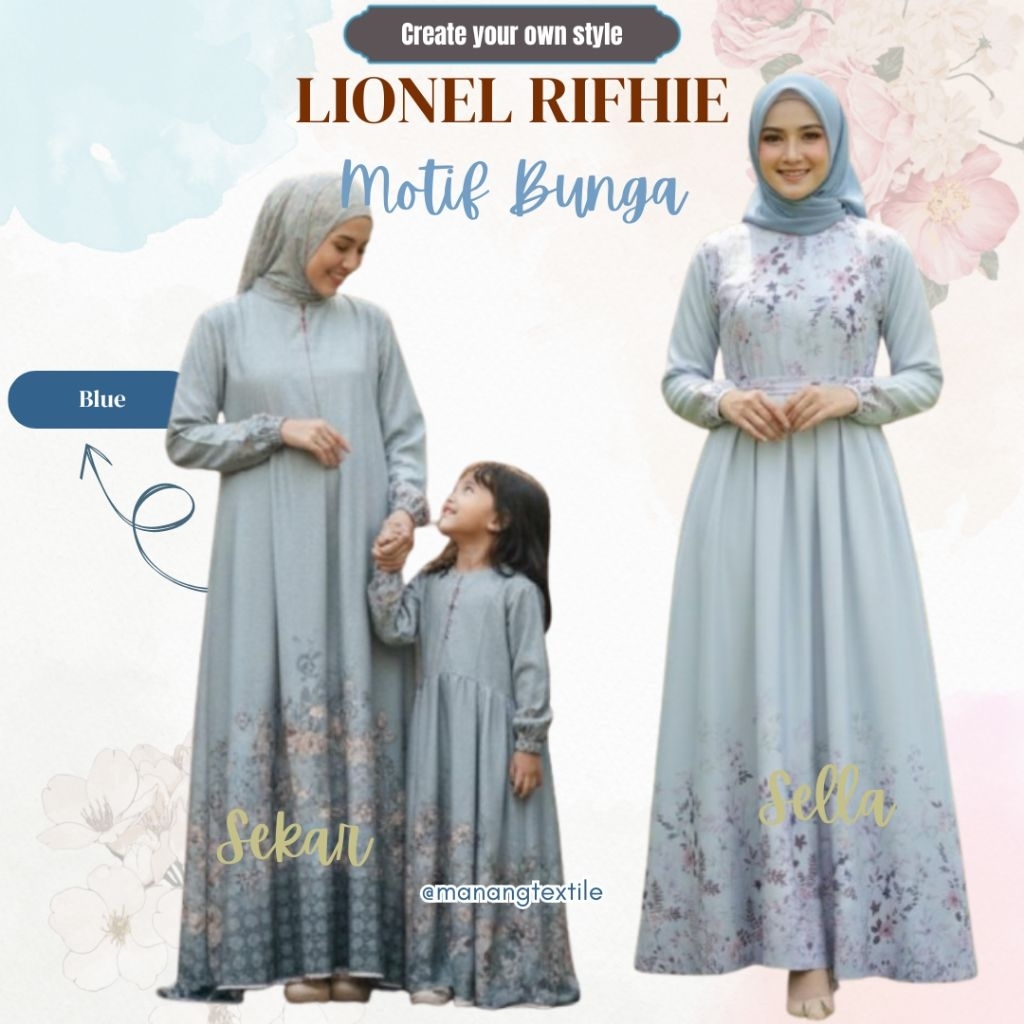 Kain Lionel Richie | Kain Bermotif Seragaman Keluarga/  Dress lebaran Hijab