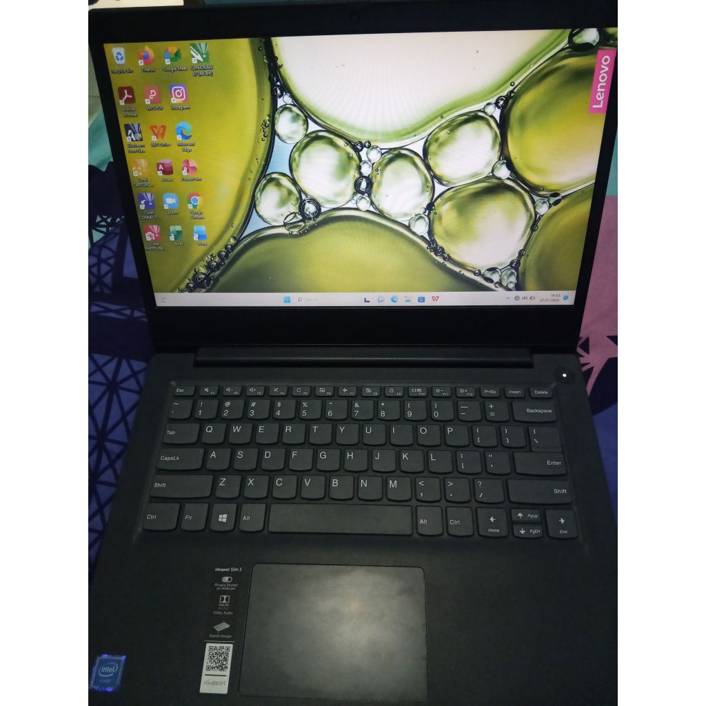LAPTOP LENOVO IDEAPAD 3 WINDOWS 11 TERBARU FREE DUS DAN TAS