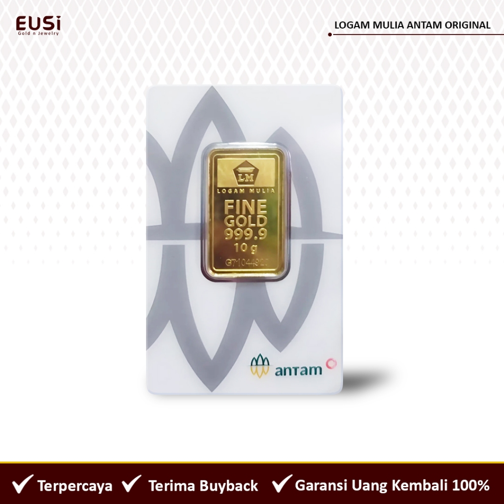 Eusi Jewelry Logam Mulia 10 Gram Asli 99,99% Redmark 2026 Emas Batangan Press
