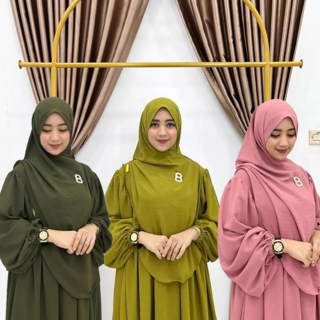 SET HIJAB SYARI PASHMINA CRINKLE AIRFLOW PREMIUM
