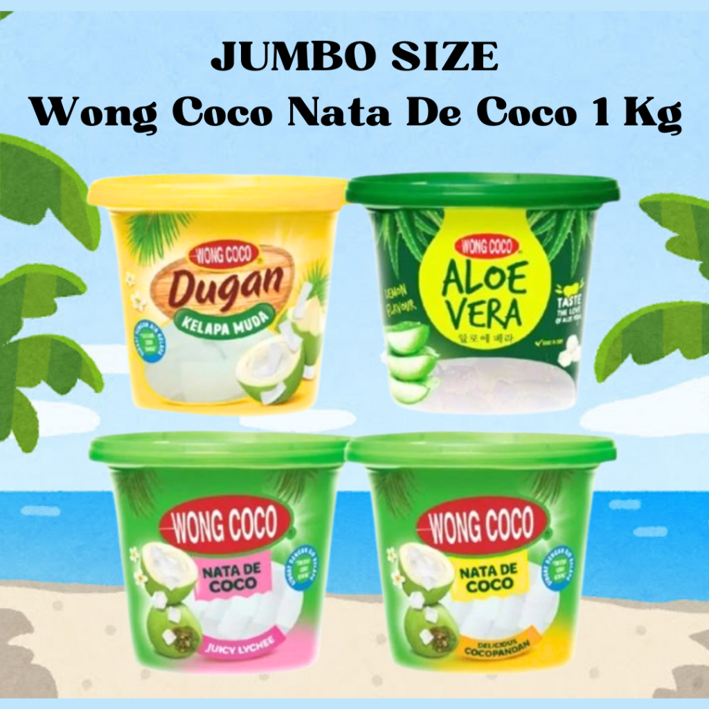 Wong Coco Nata De Coco Ember 1 KG - Toping Minuman Es Kekinian - Cocopandan - Leci