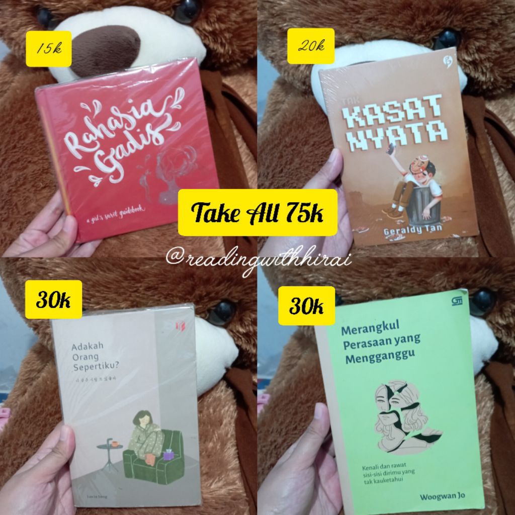 Buku Kasat Nyata + Rahasia Gadis + Merangkul Perasaan Mengganggu + Adakah Orang Sepertiku Preloved B