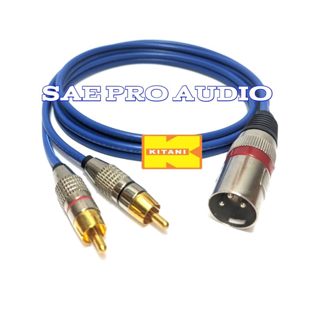 Kabel Audio Output power Jack 1 Xlr Male To 2 Rca 3.5mm kabel kitani tembaga original kualitas tingg