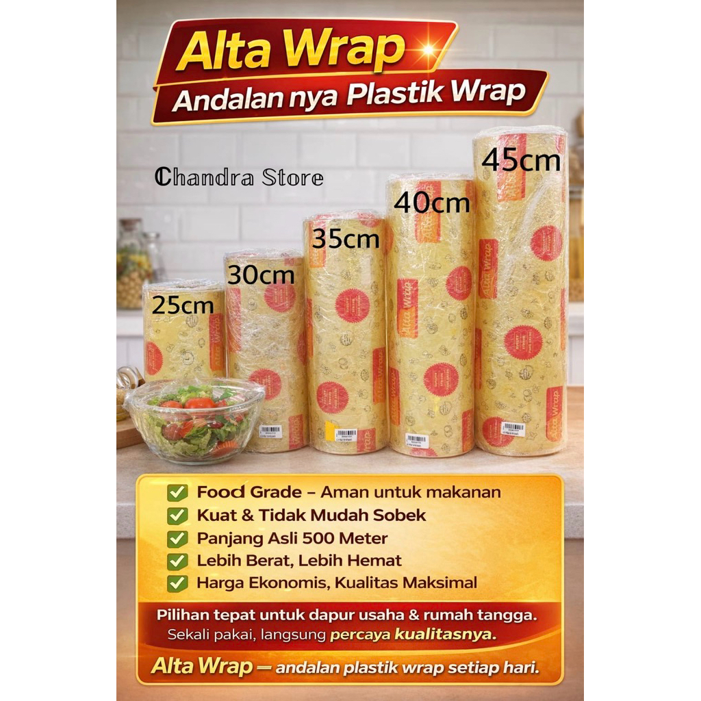 Plastik Wrap / AltaWrap plastik pembungkus makanan/ Pembungkus plastik makanan FOOD GRADE