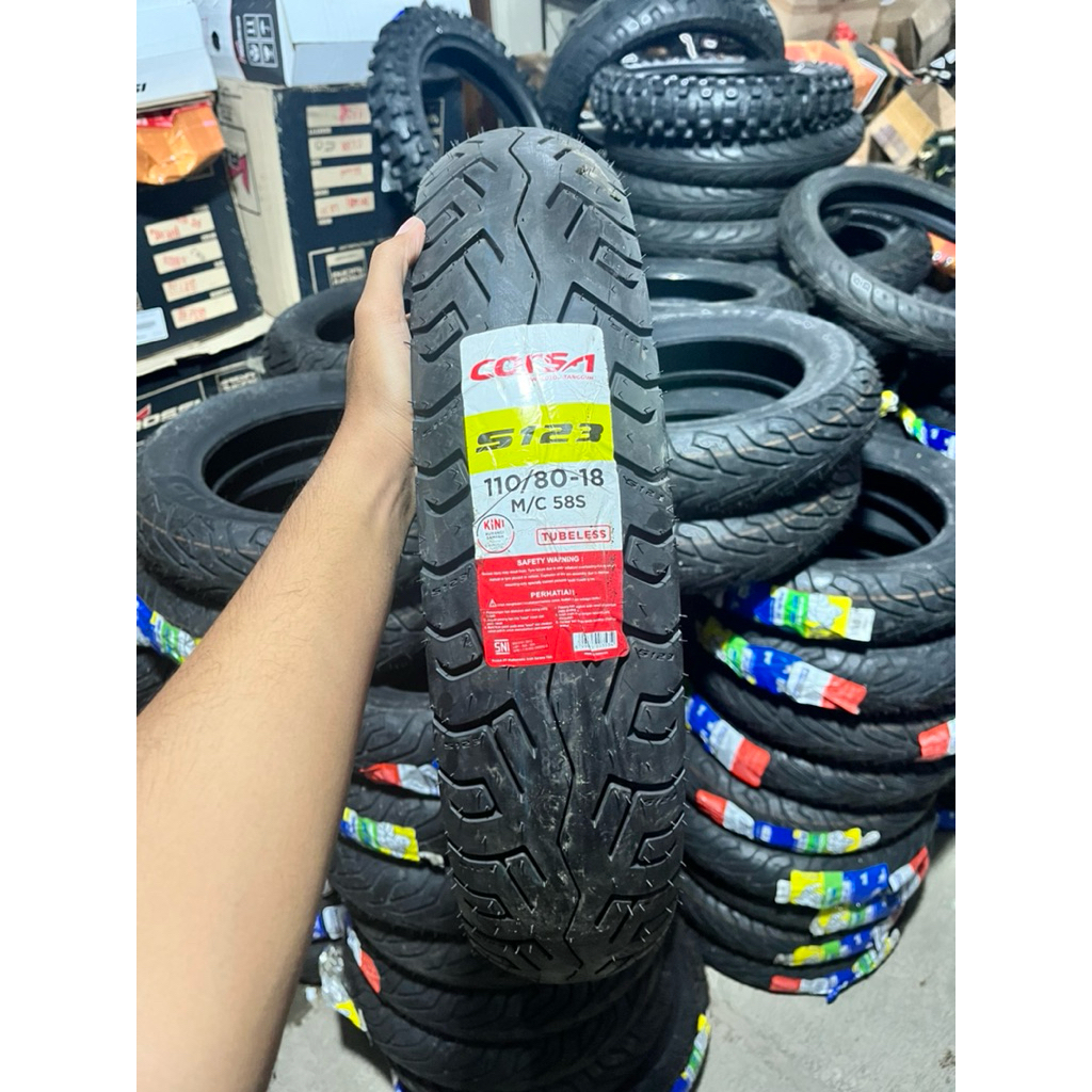 BAN CORSA 100/80-18 110/80-18 TUBLES TAHUN MUDA CORSA S123 100 80 R18 110 80 RING 18