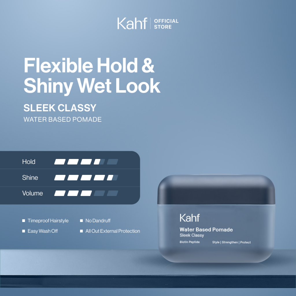 Kahf Sleek Classy Water Based Pomade -12h Strong Hair Styling Product - Easy Wash Easy Application -