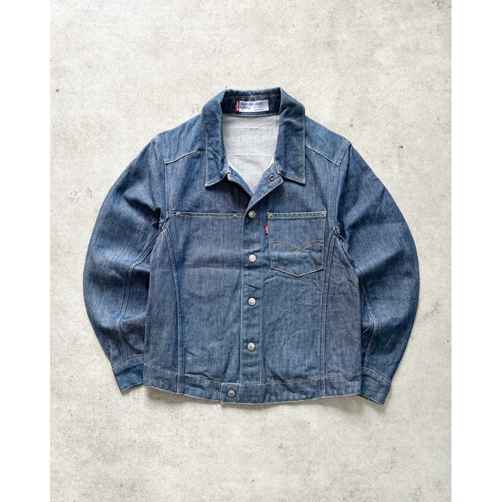Trucker Levis Engineered Jeans Blue Wash Denim Jacket Made in Japan 70100-08 Raw