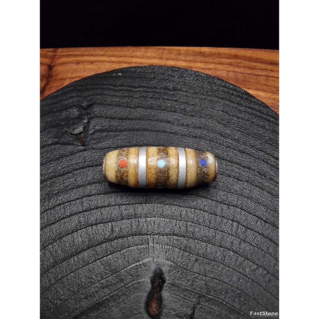 Bead Tibet Inlaid Silver BLessed Tibet 36mm E2534