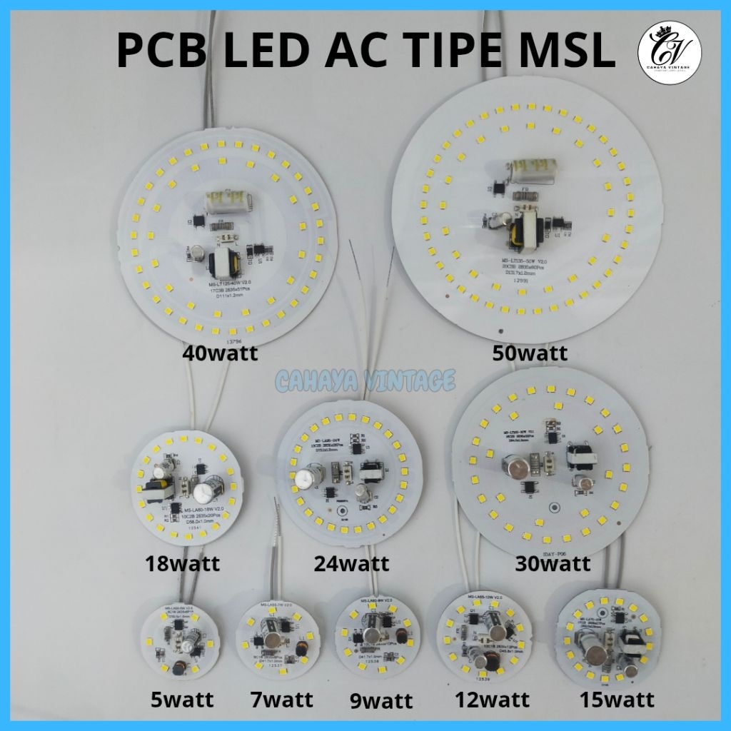 PCB LAMPU LED AC TIPE MSL 5 7 9 12 15 18 24 30 40 50 WATT MESIN LAMPU LED CAHAYA PUTIH TERANG