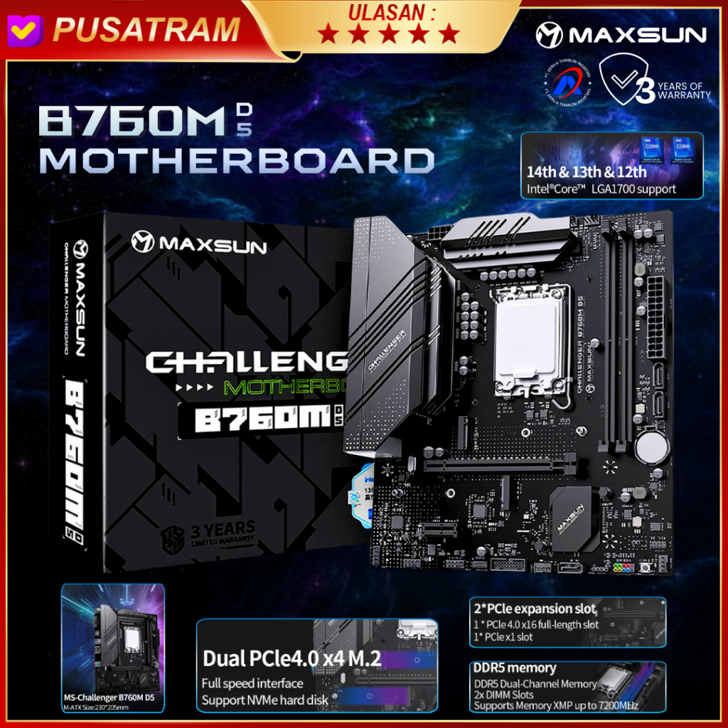 Motherboard Maxsun Challenger B760M - Intel B760 LGA1700 DDR4 Micro-ATX