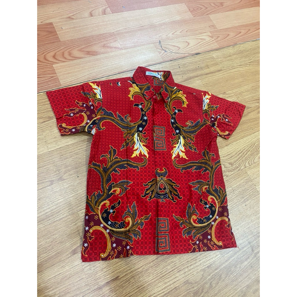 Preloved Baju Batik Merah Anak Laki-laki