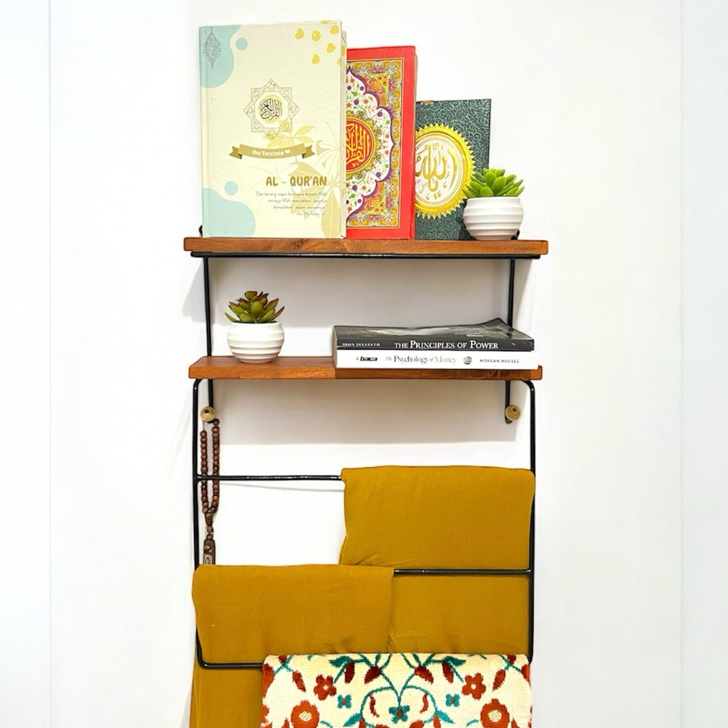 Rak Hambalan Tumpuk 2 Susun UK BESAR Panjang 36CM + 3 Gawang + 2 Cantolan kait & rel Serbaguna (Temp