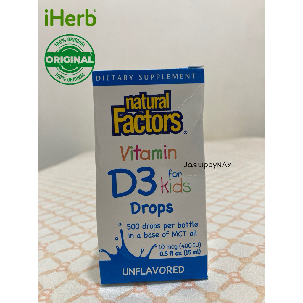 Natural Factors Vitamin D3 Drops for Kids 400 IU - 15 ml - ORIGINAL iHerb