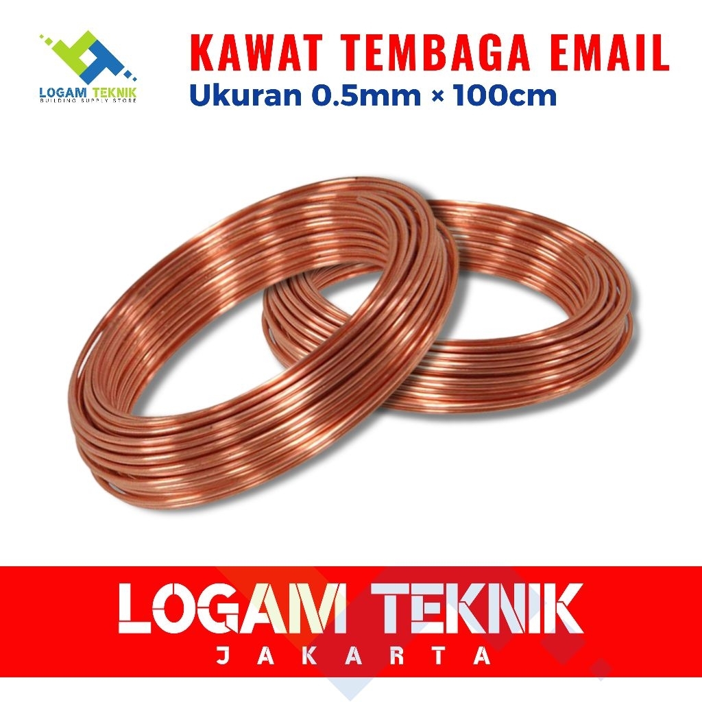 KAWAT TEMBAGA EMAIL UKURAN 0.5 mm × 100 cm | EMAIL COPPER WIRE / 1 METER