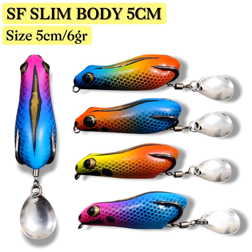 SOFT FROG SLIM BODY. umpan casting gabus. lure casting gabus