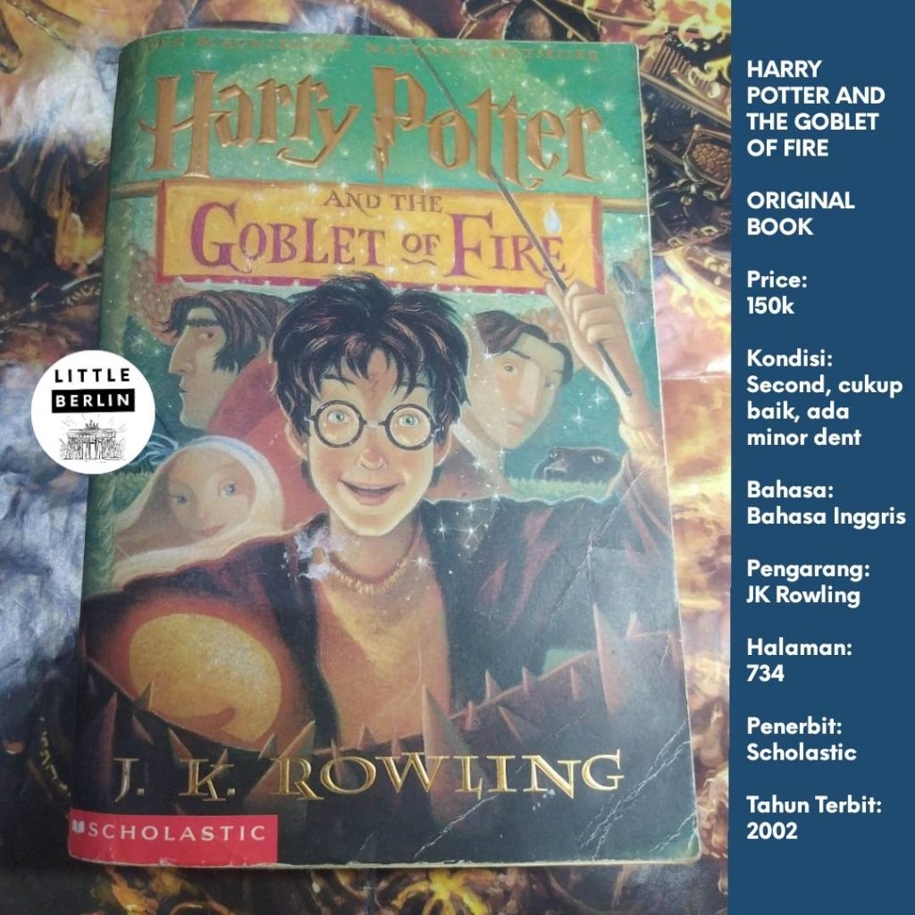 ORIGINAL Novel HARRY POTTER AND THE GOBLET OF FIRE English Preloved Scholastic JK Rowling Novel Harp