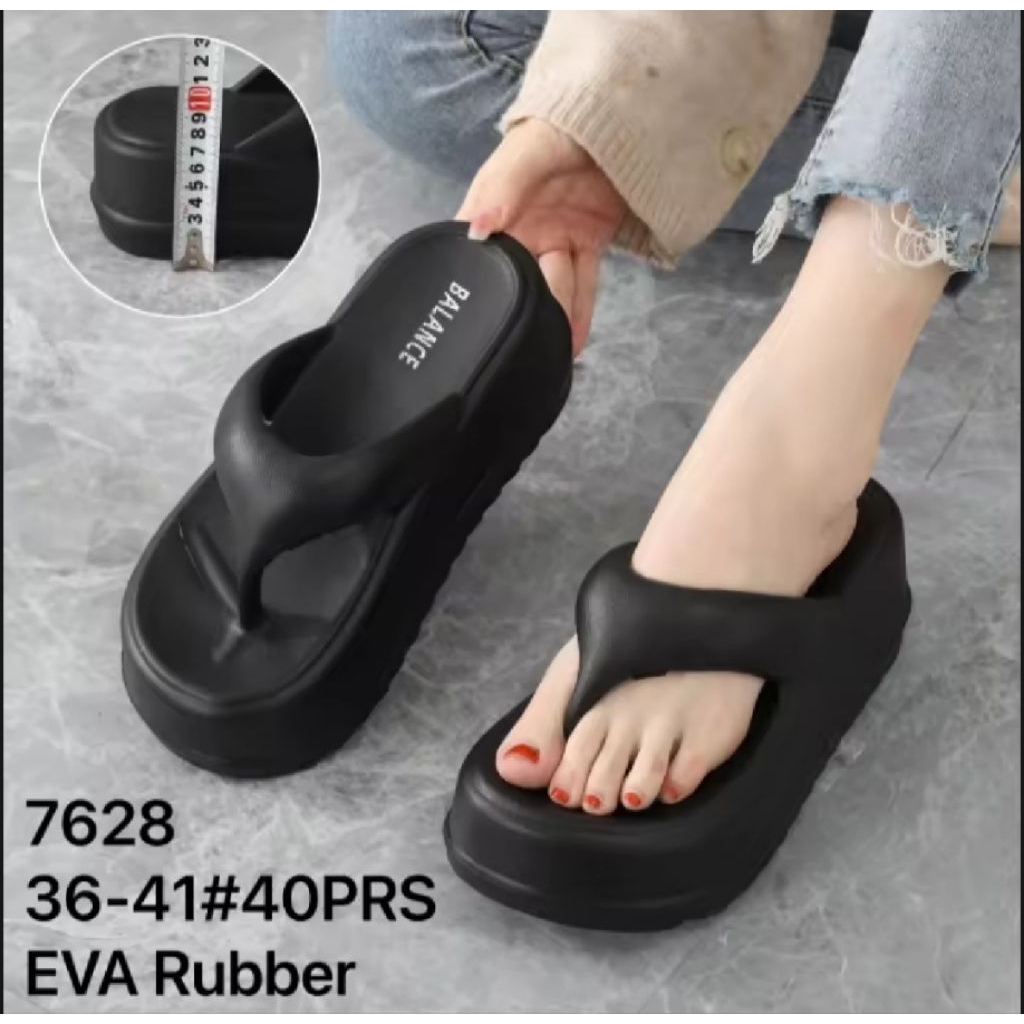 Sandal Jepit Wedges Jelly Import Wanita