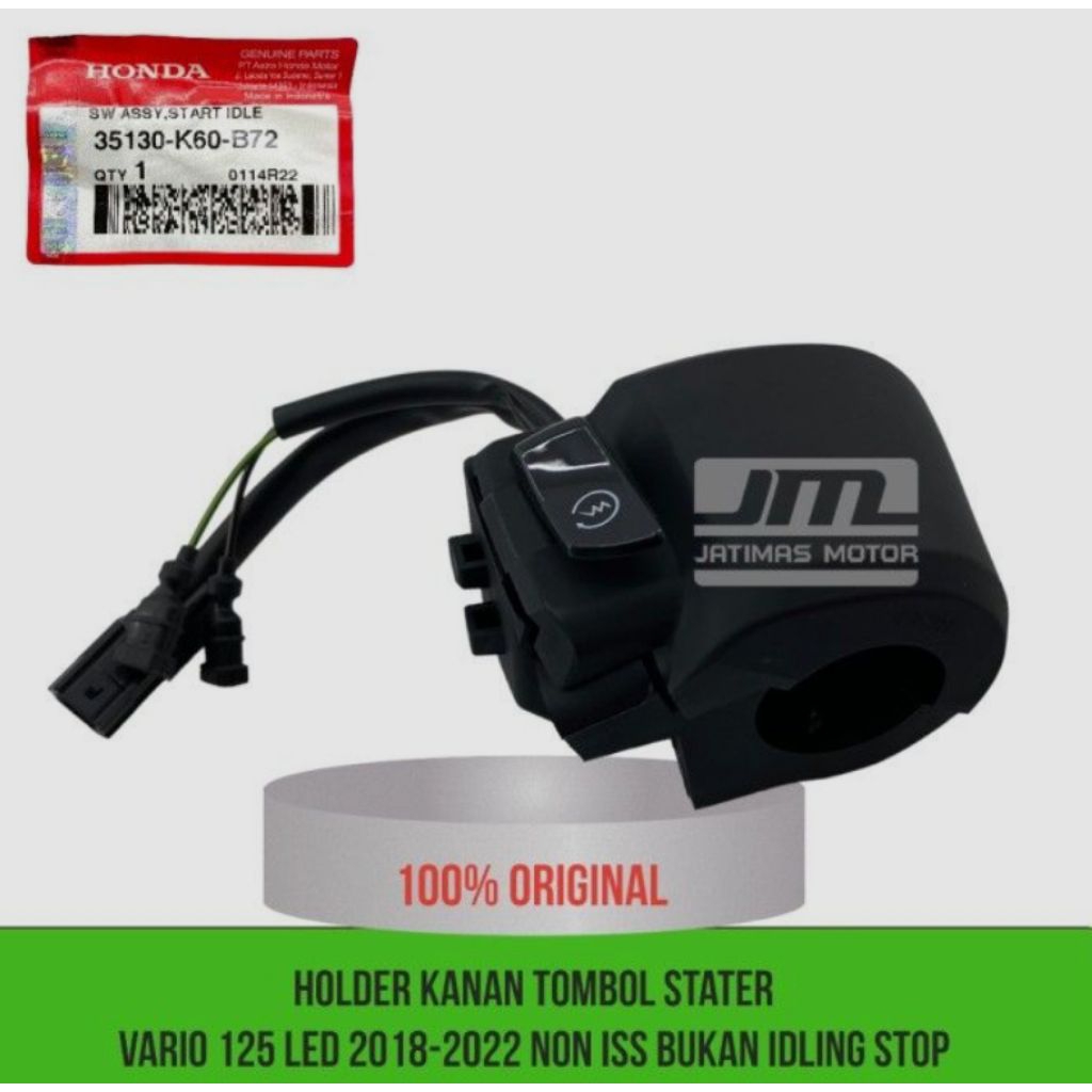 TOMBOL STARTER HOLDER GAS KANAN VARIO 125 2018 - 2022 NON ISS 35130 K60 B72