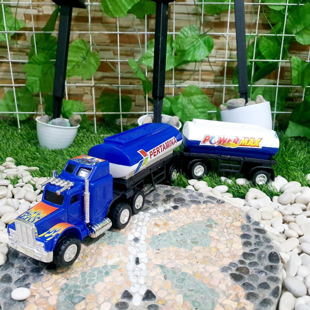 MAINAN TRUCK GANDENG TANGKI SEDANG ANAK - MAINAN TRUK PERTAMINA MURAH