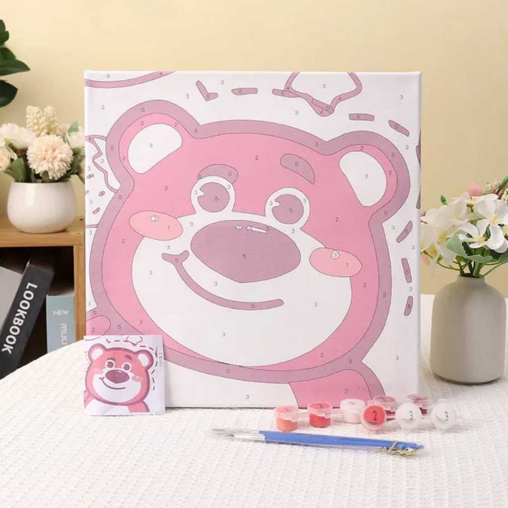 Melukis Painting Canvas Lukis Paint By Number Lukisan Anak Mewarnai Cat Air Frame