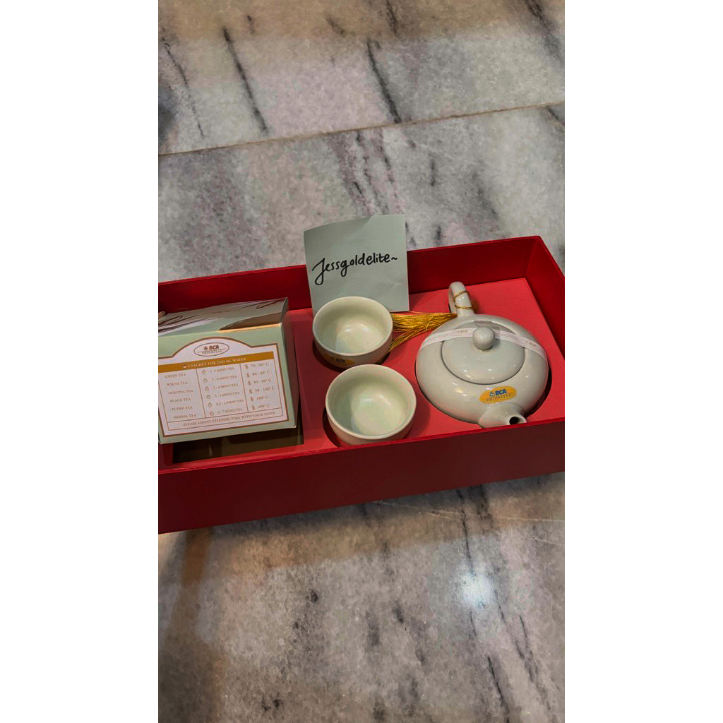BCA Prioritas cangkir set teacup tea set CNY xincia hadiah gift merchandise