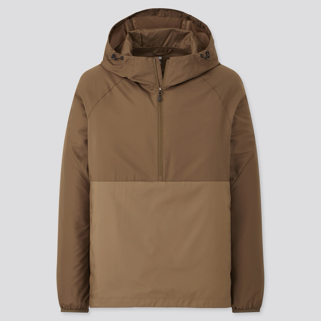 UNIQLO POCKETABLE UV PROTECTION ANORAK PARKA IN BROWN (M)