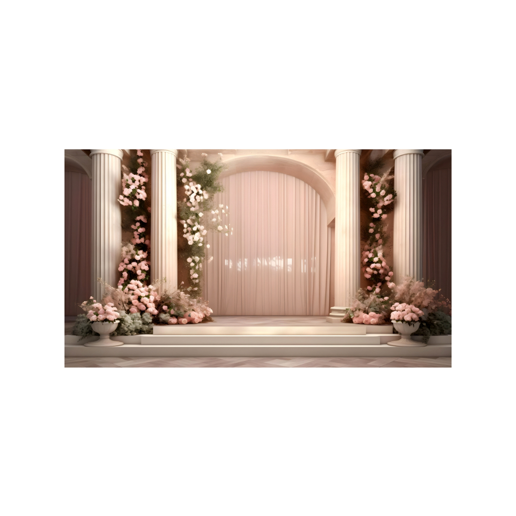 Wallpaper/backdrop wedding/backdrop pernikahan dari Bahan Flexy 280 (Mmt/Banner)