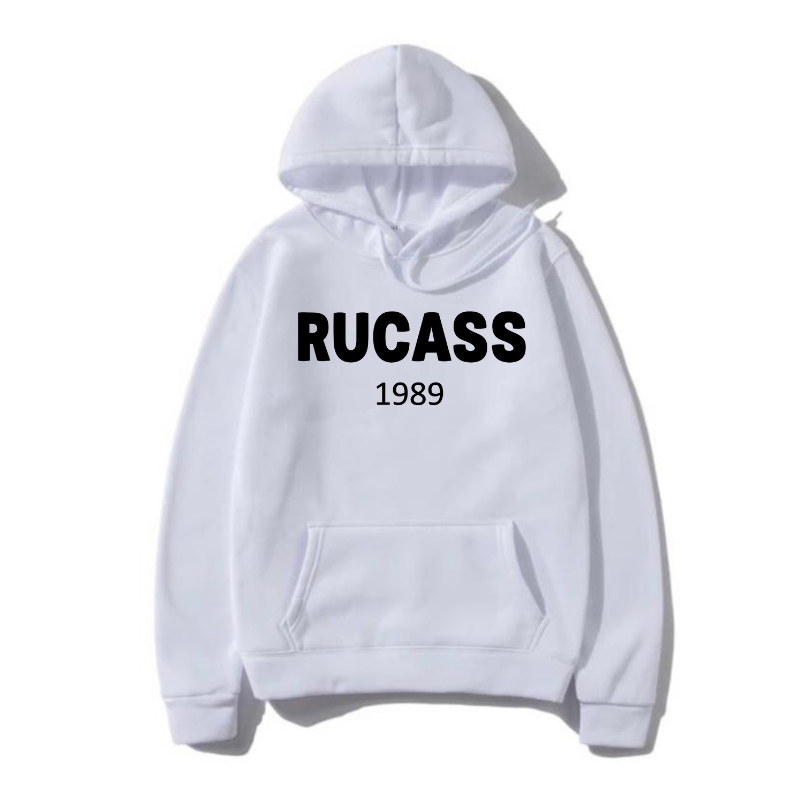 Hodie aestetic rucass sablon plastisol premium branded//sweater hodie warna putih //hodie pria wanit