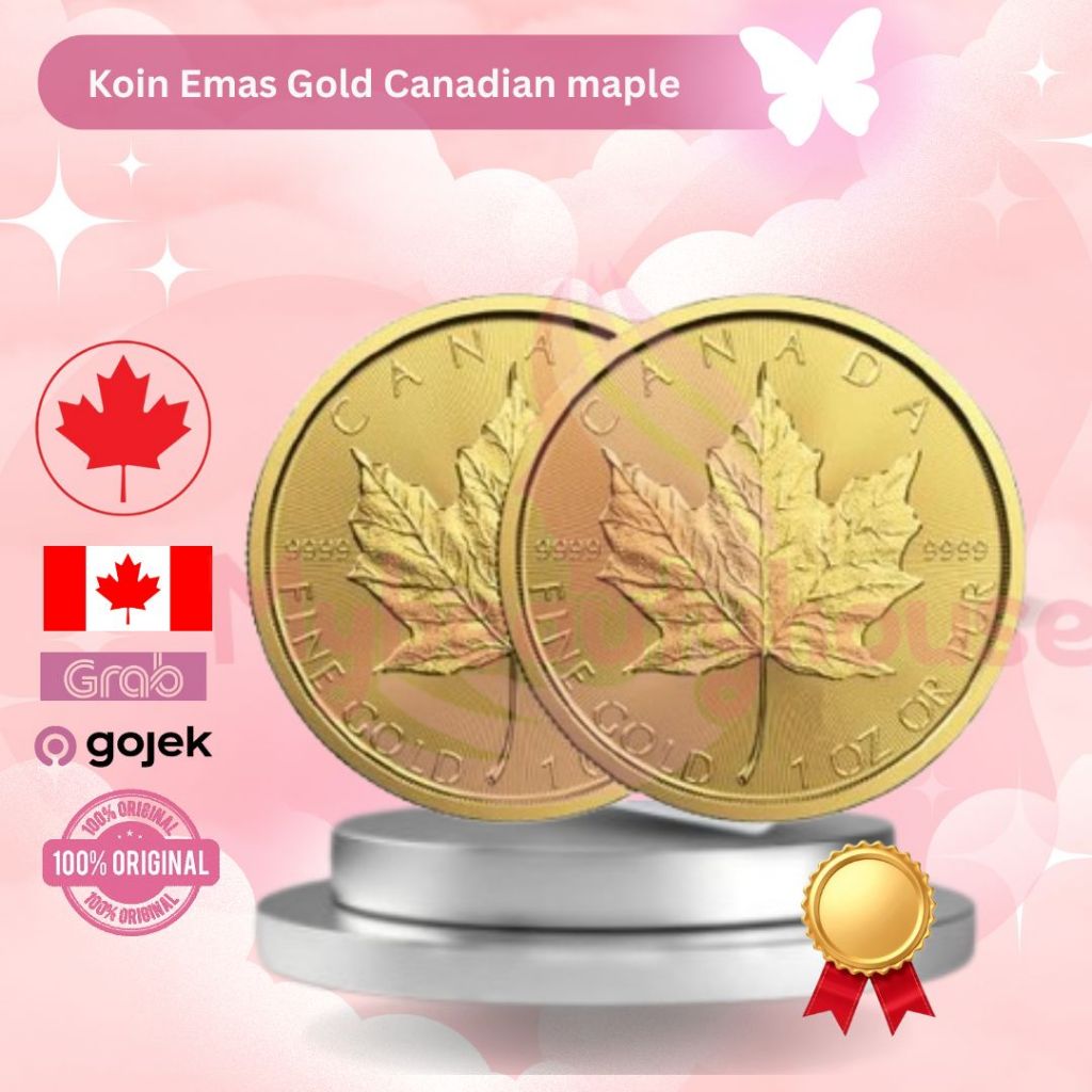 Koin Emas Gold Canadian maple  | Gold Coin 0.1 - 025 - 0.5 Fine Gold 9999 - 2026 100% Original