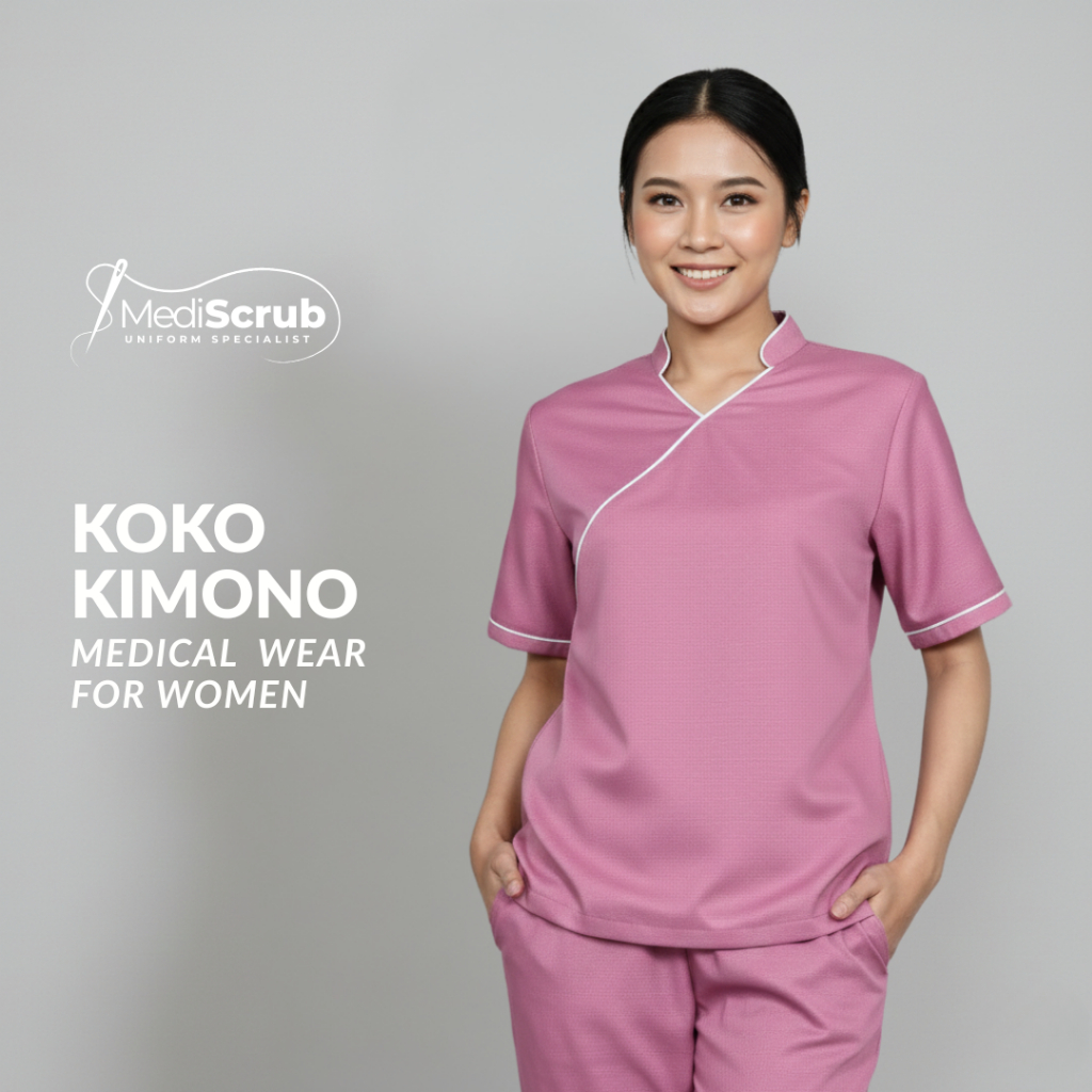 MEDISCRUB - Scrub Jaga Kimono Shanghai / Baju seragam medis dokter perawat / Baju Nanny / Baju Suste