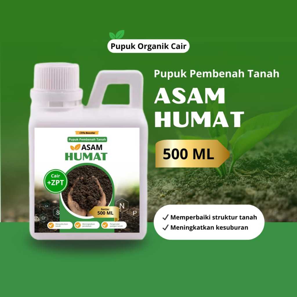 Asam Humat Organik Cair 500 ML Penambah Unsur Hara Tanah