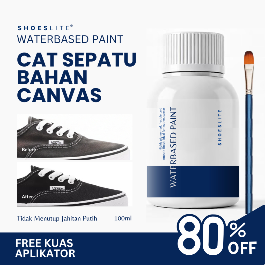 SHOESLITE - Cat Sepatu Waterbased Paint 100ml | Cat Sepatu Bahan Kanvas Canvas Permanen Anti Luntur