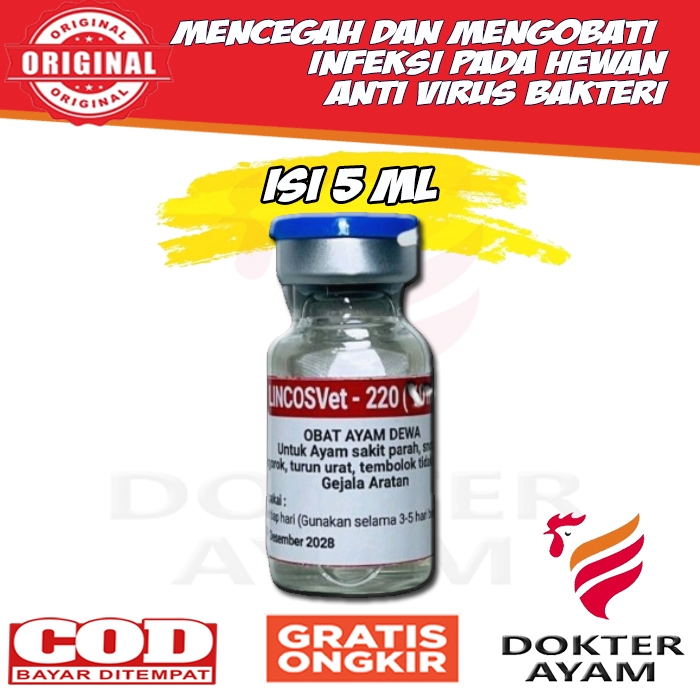 Lincosvet 200 5 ml Obat Ayam Sakit Parah Pilek Ngorok Berlendir Dll