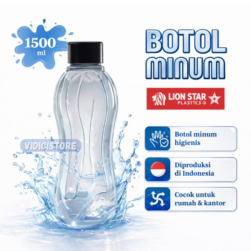 LION STAR Botol Minum Ukuran 1500ML / Botol Minum Plastik/ Botol Plastik Hydro
