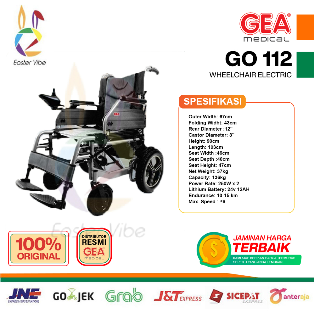GEA GO 112 KURSI RODA ELEKTRIK GO-112 WHEELCHAIR ELECTRIC GEA