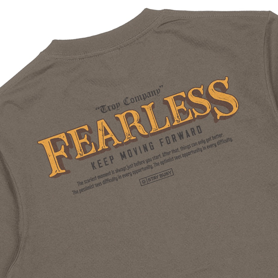 Troy Company Tshirt Maple Brown Fearless - Kaos Lengan Pendek Kaos Coklat Maple MTD 2977