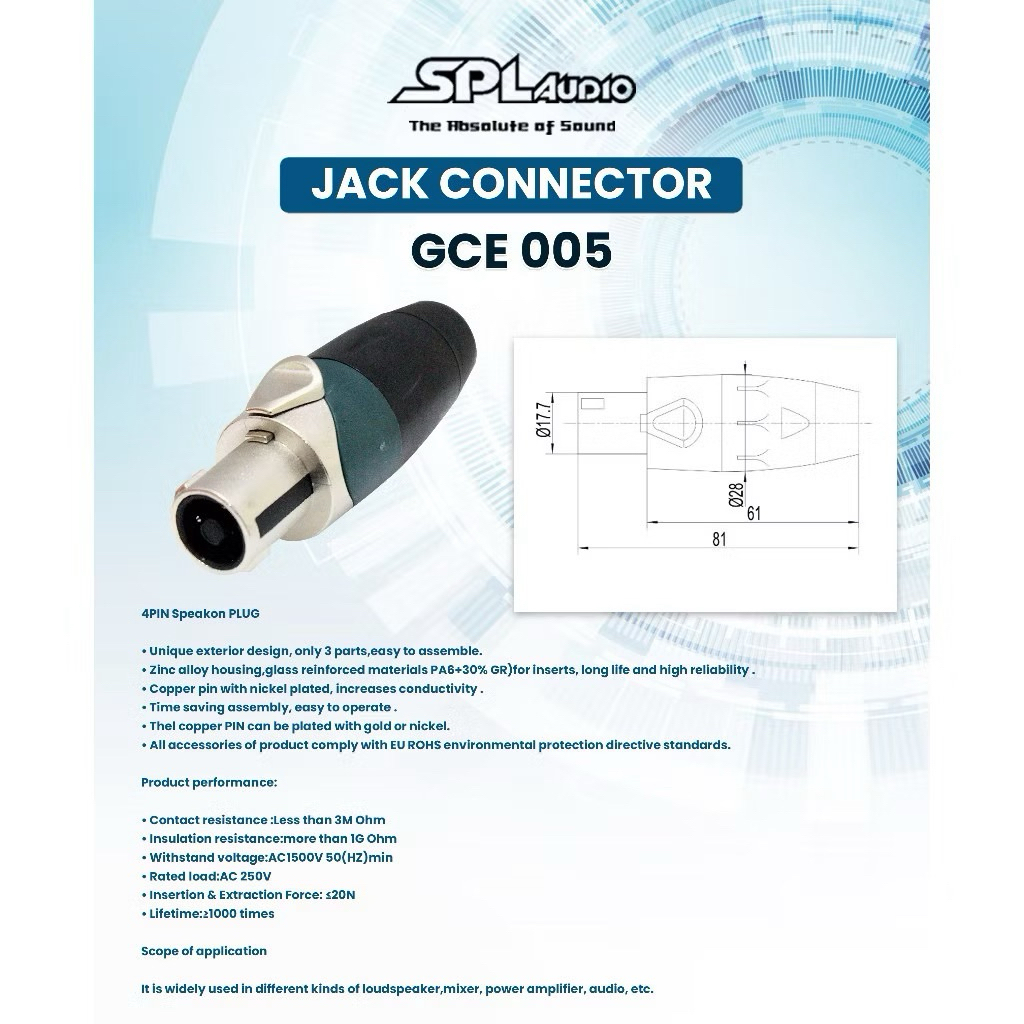 Speakon SPL Audio GCE-005