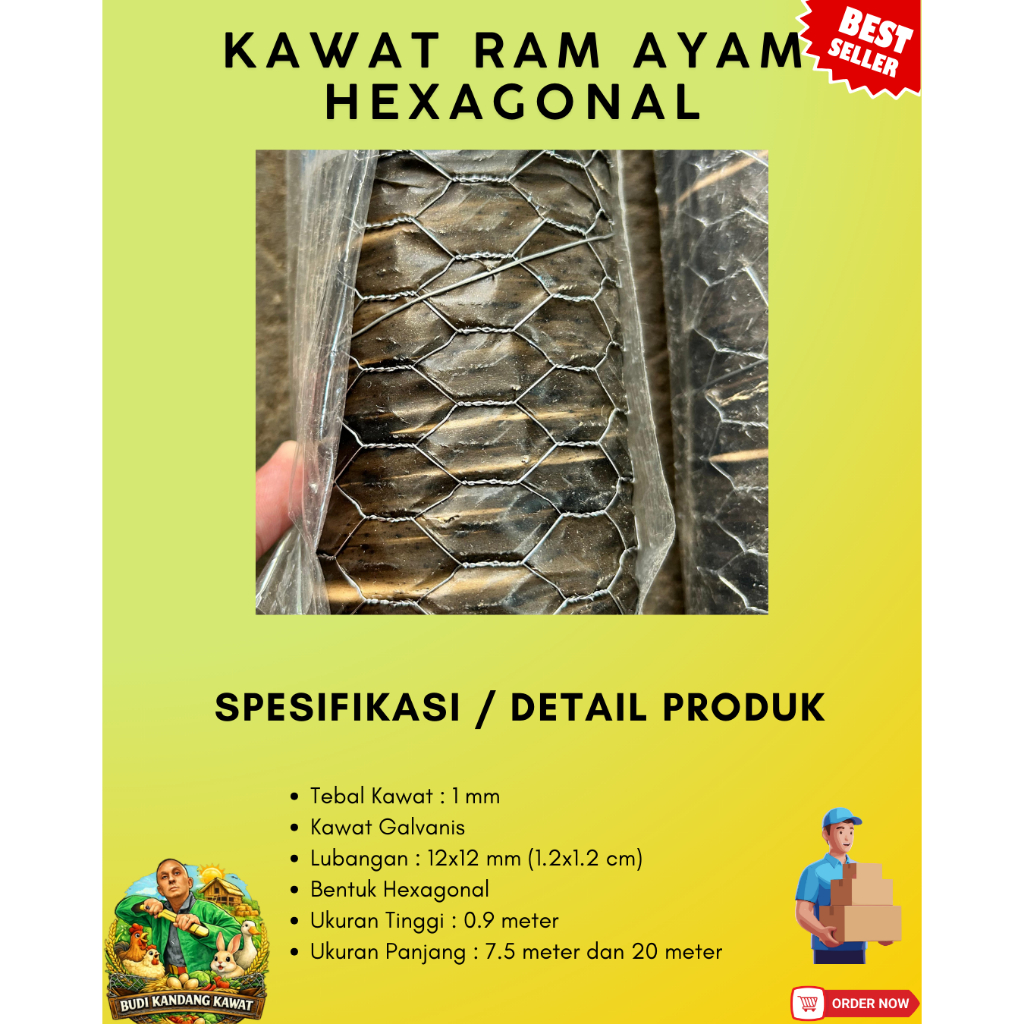 Kawat Ram Ayam Hexagonal Galvanis - Harga Pabrik, Qualitas Terbaik | Kawat Ayam Anti Karat – Kuat & 