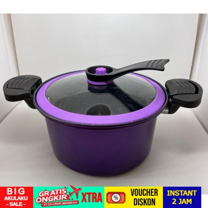 Panci Presto 3,5 Liter Multifungsi Teflon Rubber Food Warna Ungu