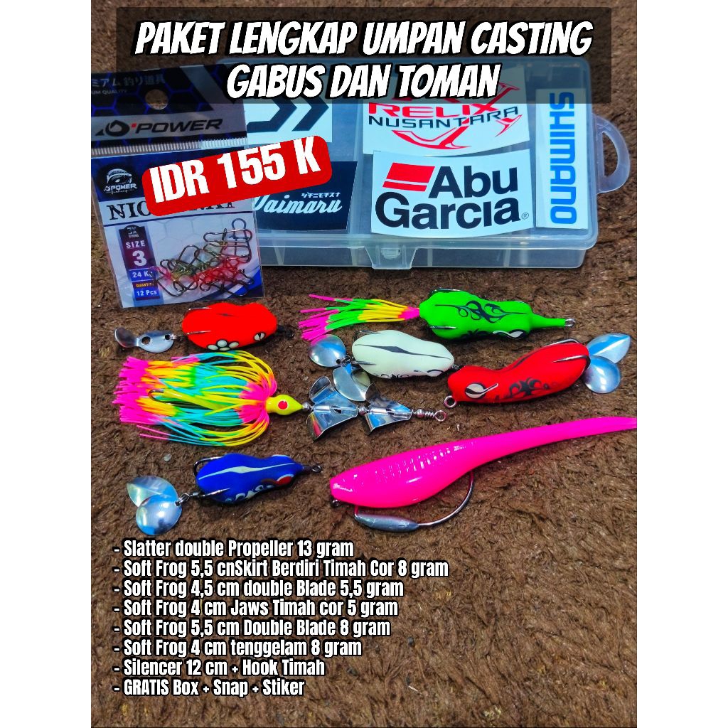 Umpan paket casting Gabus dan toman