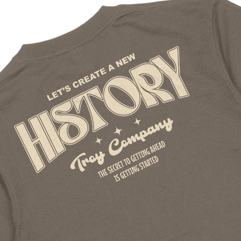 Troy Company Tshirt Maple Brown New History - Kaos Lengan Pendek Kaos Coklat Maple MTD 2848