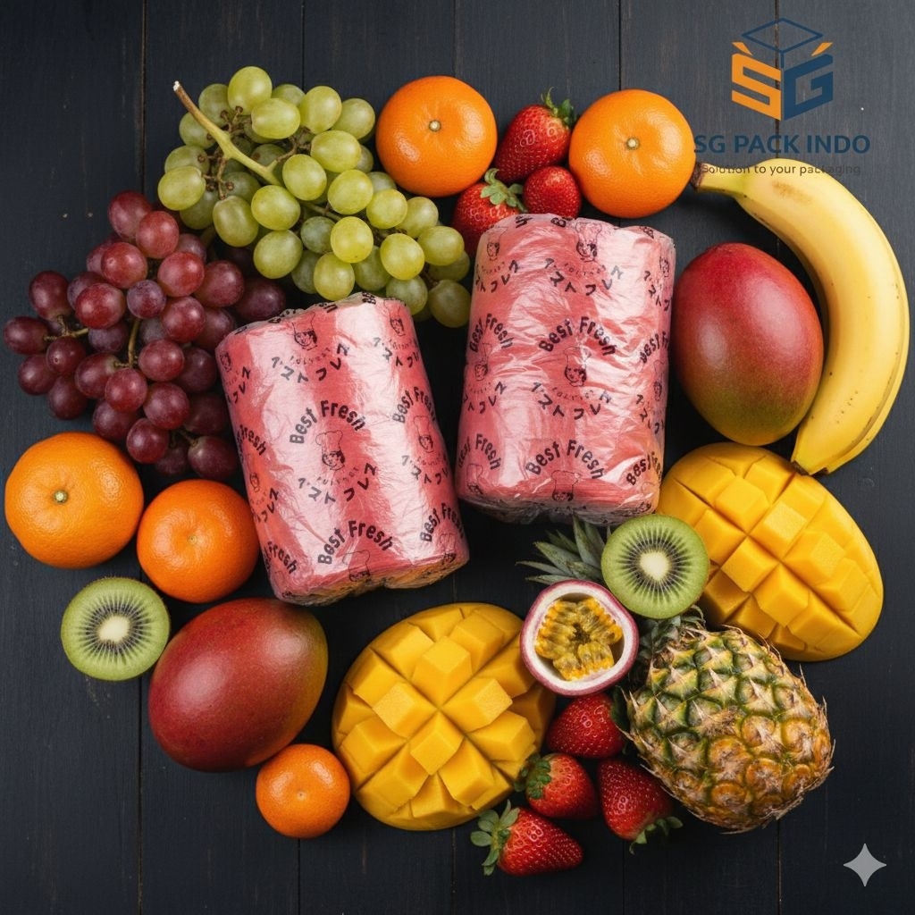 POLYNET Roll BESTFRESH / Jaring Buah 100m Merah (ECERAN / 1roll)