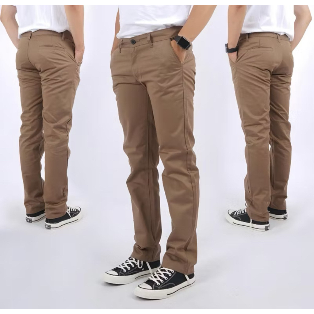Celana Chino Panjang Slimfit Pria Bahan Stretch Tebal Celana Chinos Panjang Pria Slimfit
