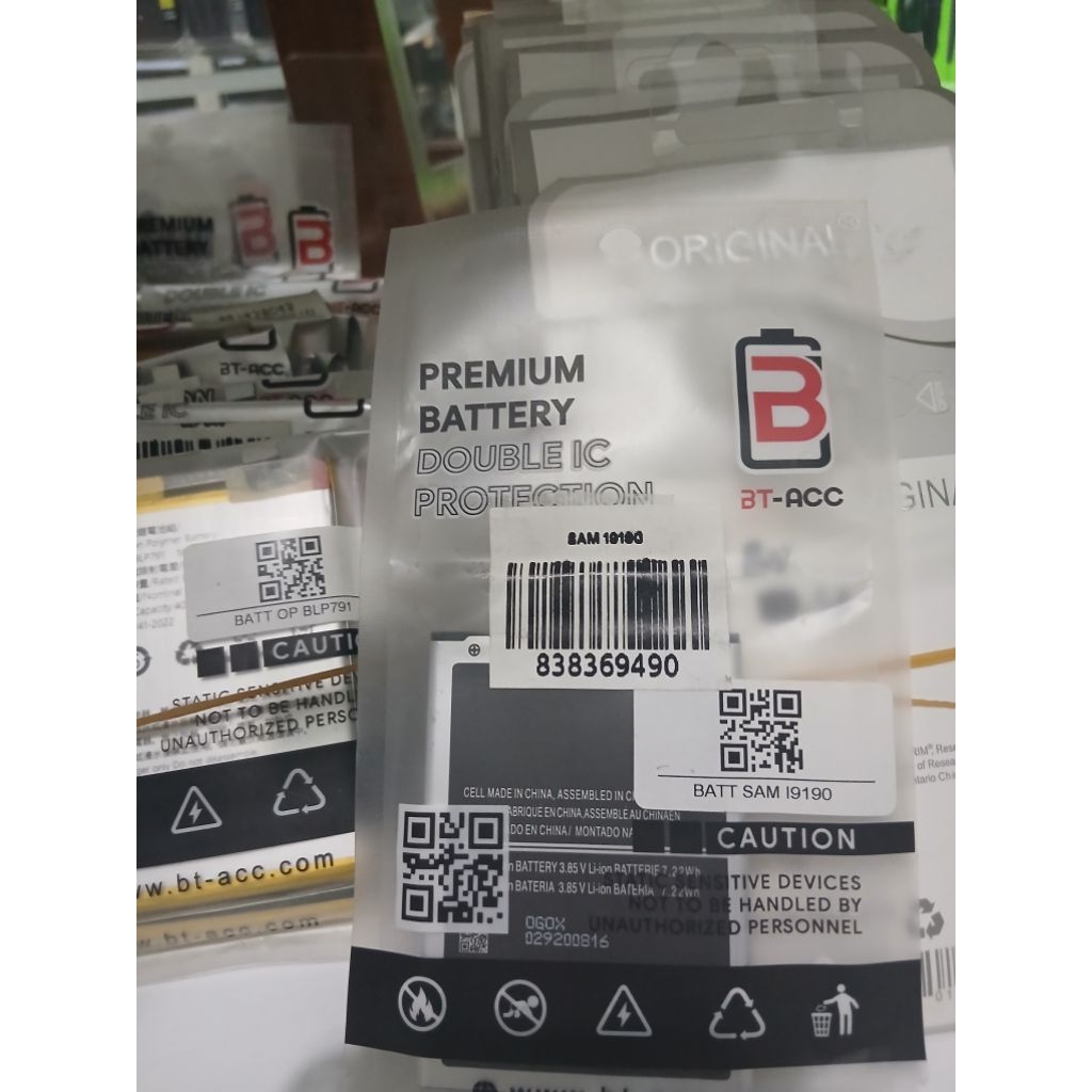 BATERAI SAMSUNG J1 ACE/J110/S4 MINI/I9190 B500AEORI BT	BATERAI ORI		