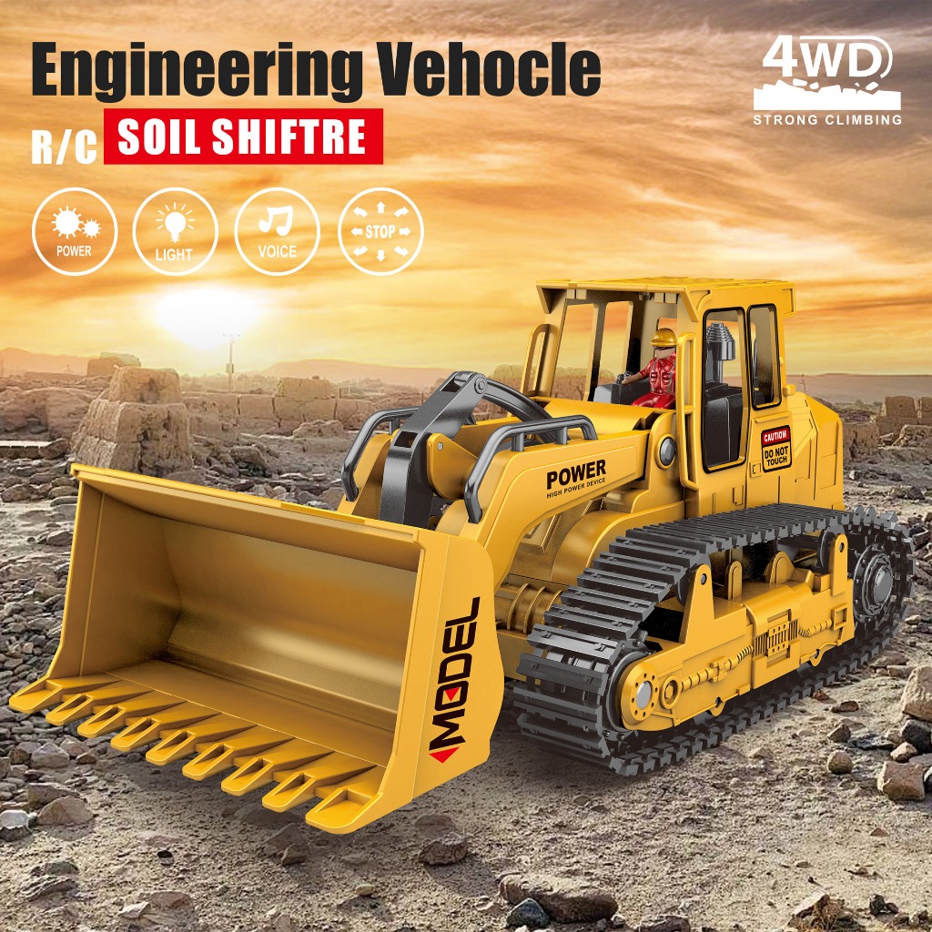 BABYCOLOR 6 Channel Bulldozer Remote Control RC Bulldozer Beko Remote Control Eksavator Mainan Anak